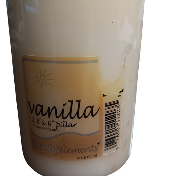 Vanilla Scented Pillar Candle 2.8" x 6" By Country Elements NEW - Picture 2 of 5